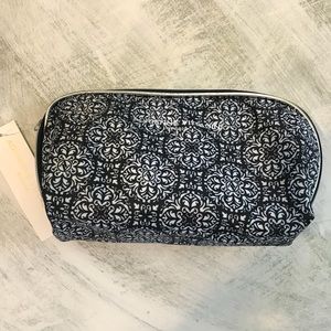 Adrienne Vittadini Damask Cosmetic Bag Black White